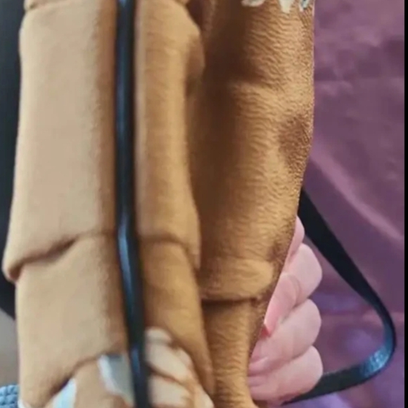 Vintage 1940s-1950s Cloth Leather Gunmetal Shoulder Bag Purse - Picture 3 of 8